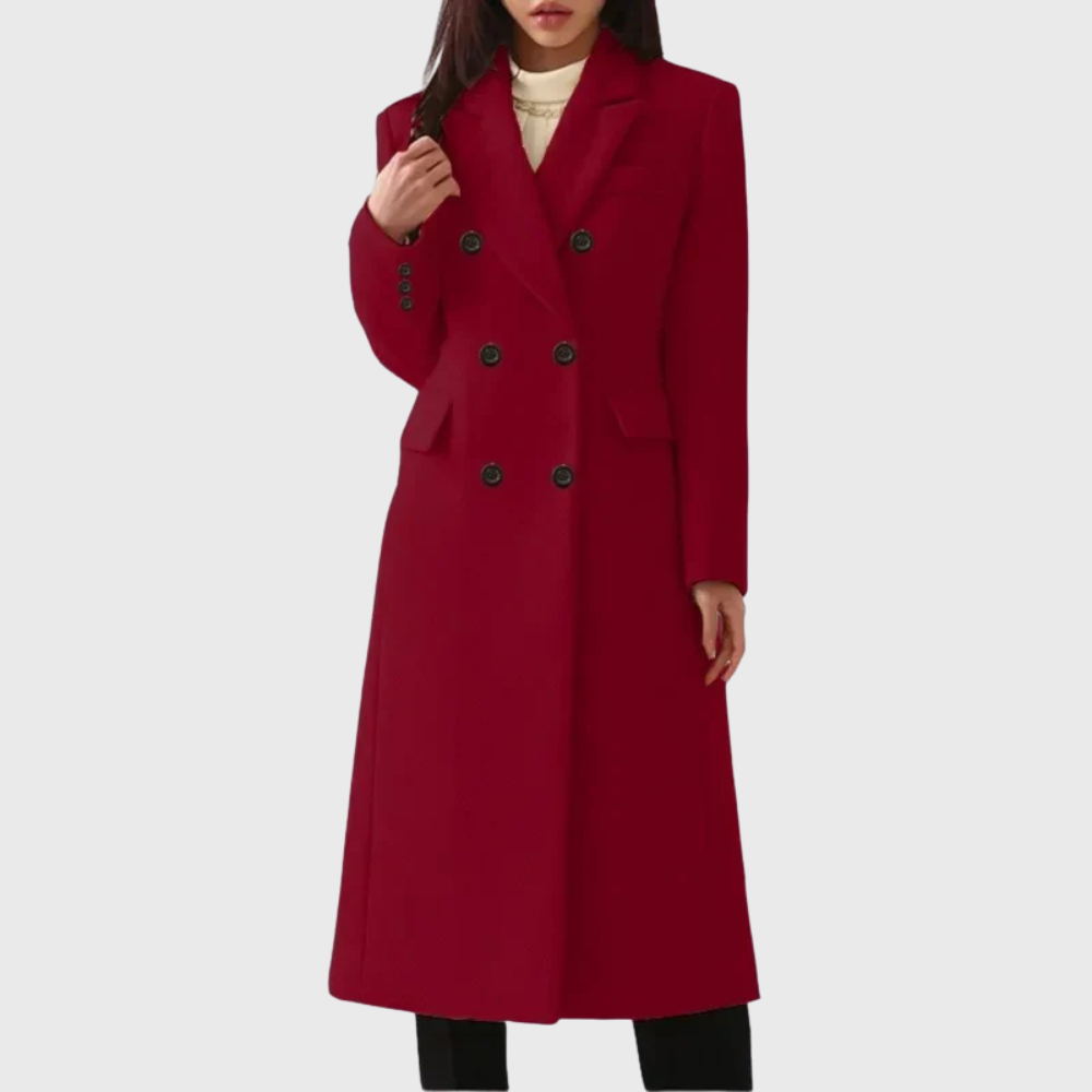 KROHN-E Damen Wintermantel Tailliert Lange Jacke Warm