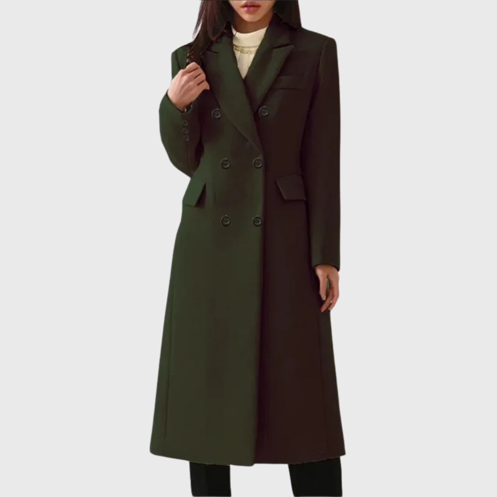 KROHN-E Damen Wintermantel Tailliert Lange Jacke Warm