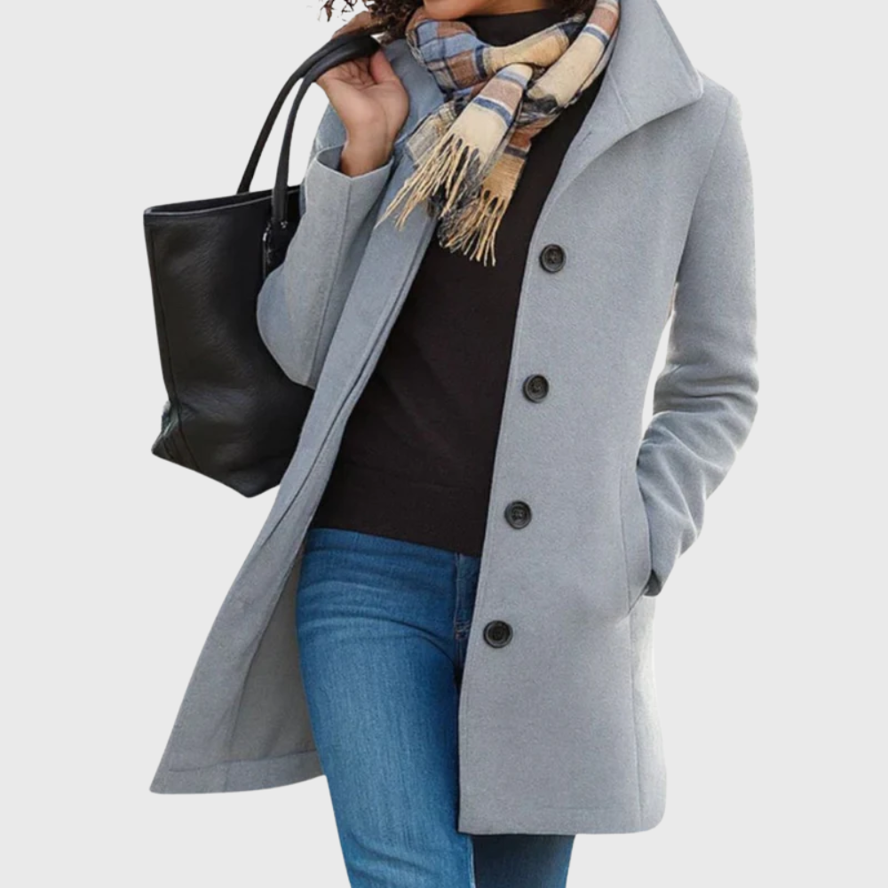 KROHN-E Damen Longline Mantel Offene Front Taschen Elegant