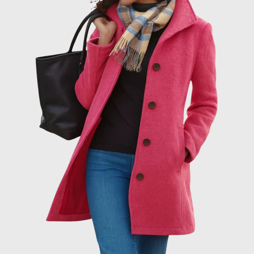 KROHN-E Damen Longline Mantel Offene Front Taschen Elegant