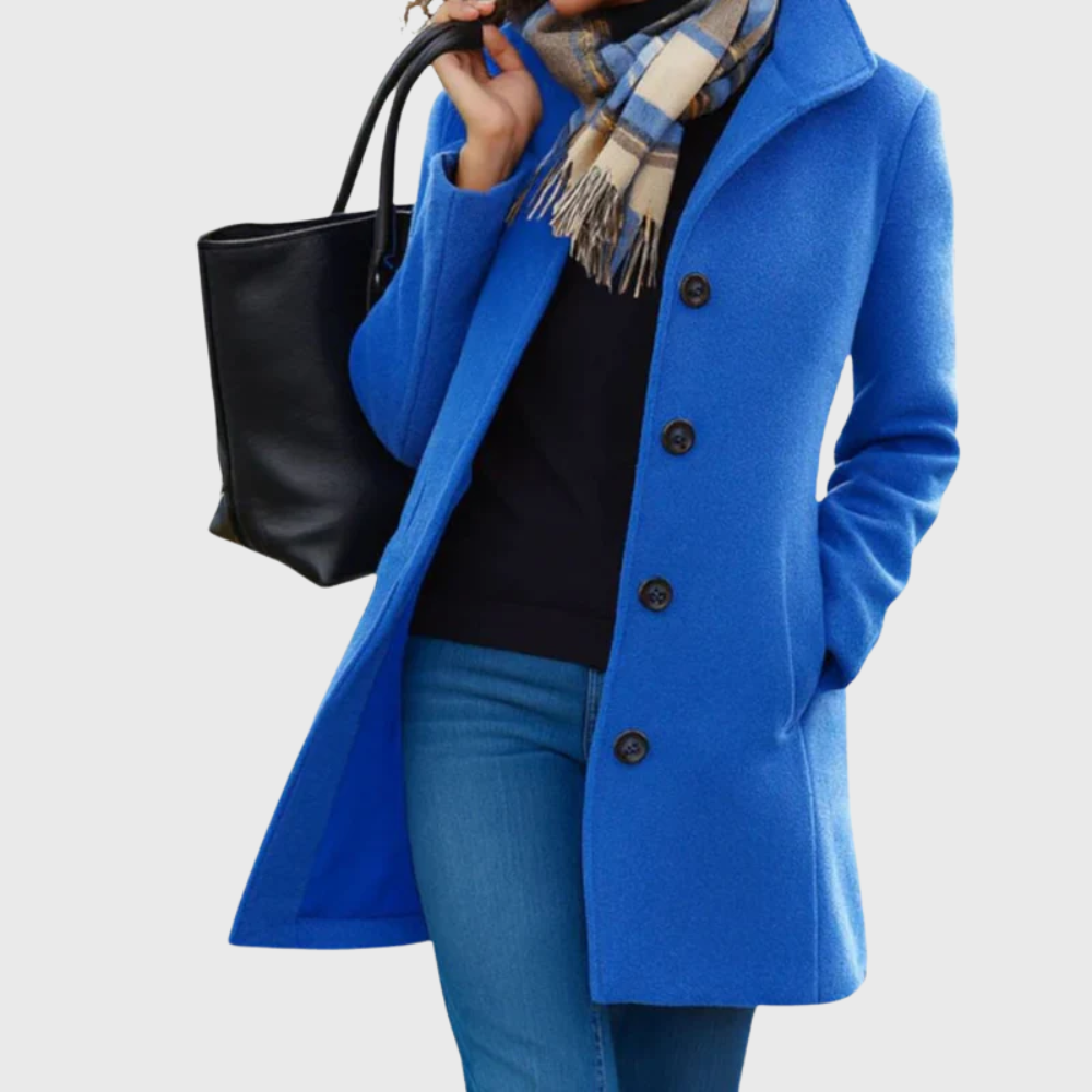 KROHN-E Damen Longline Mantel Offene Front Taschen Elegant