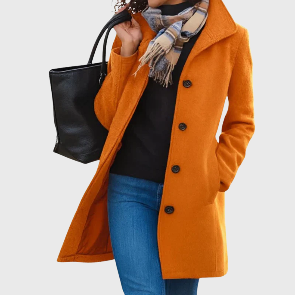 KROHN-E Damen Longline Mantel Offene Front Taschen Elegant