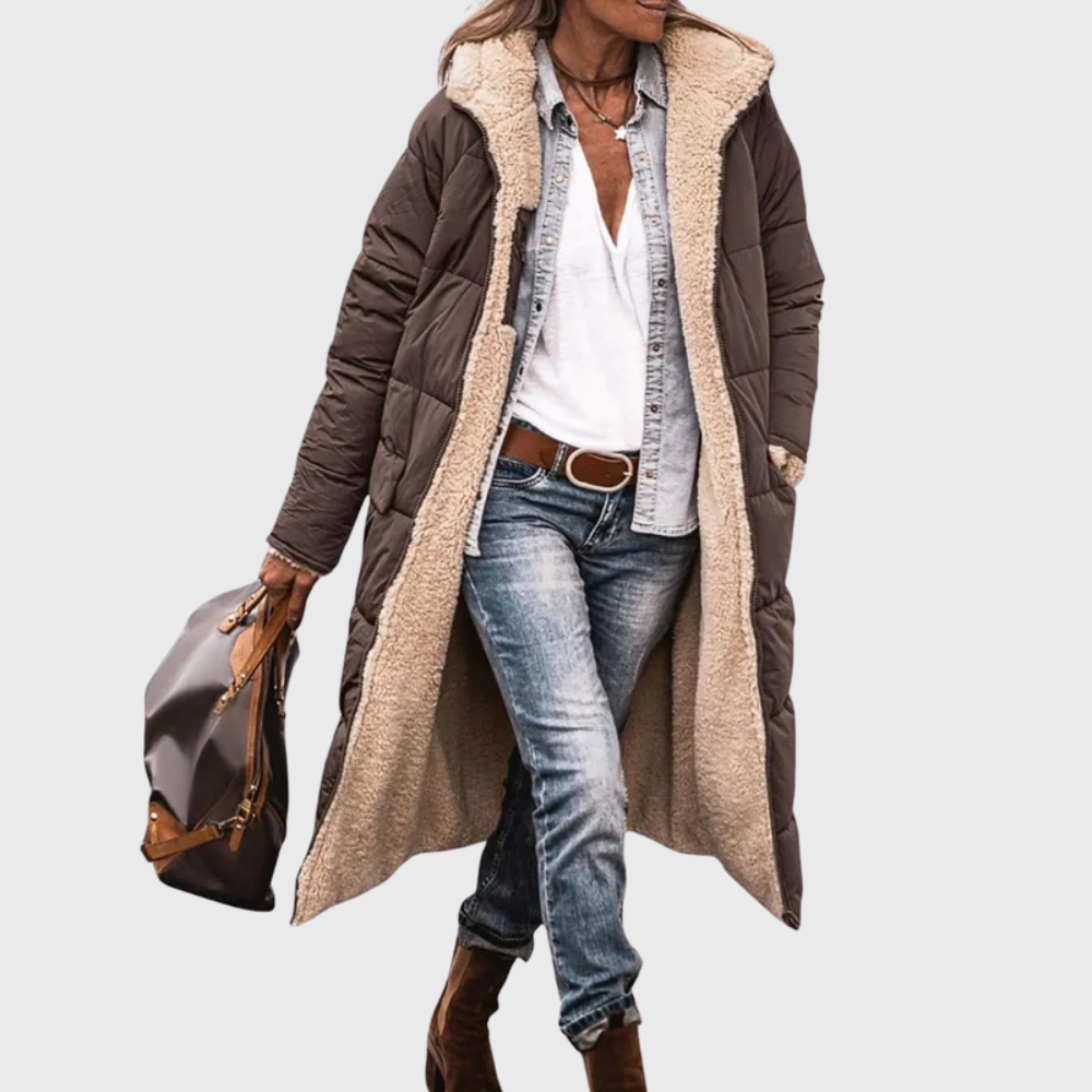 KROHN-E Damen wendbare Steppjacke gefüttert vielseitiger Stil