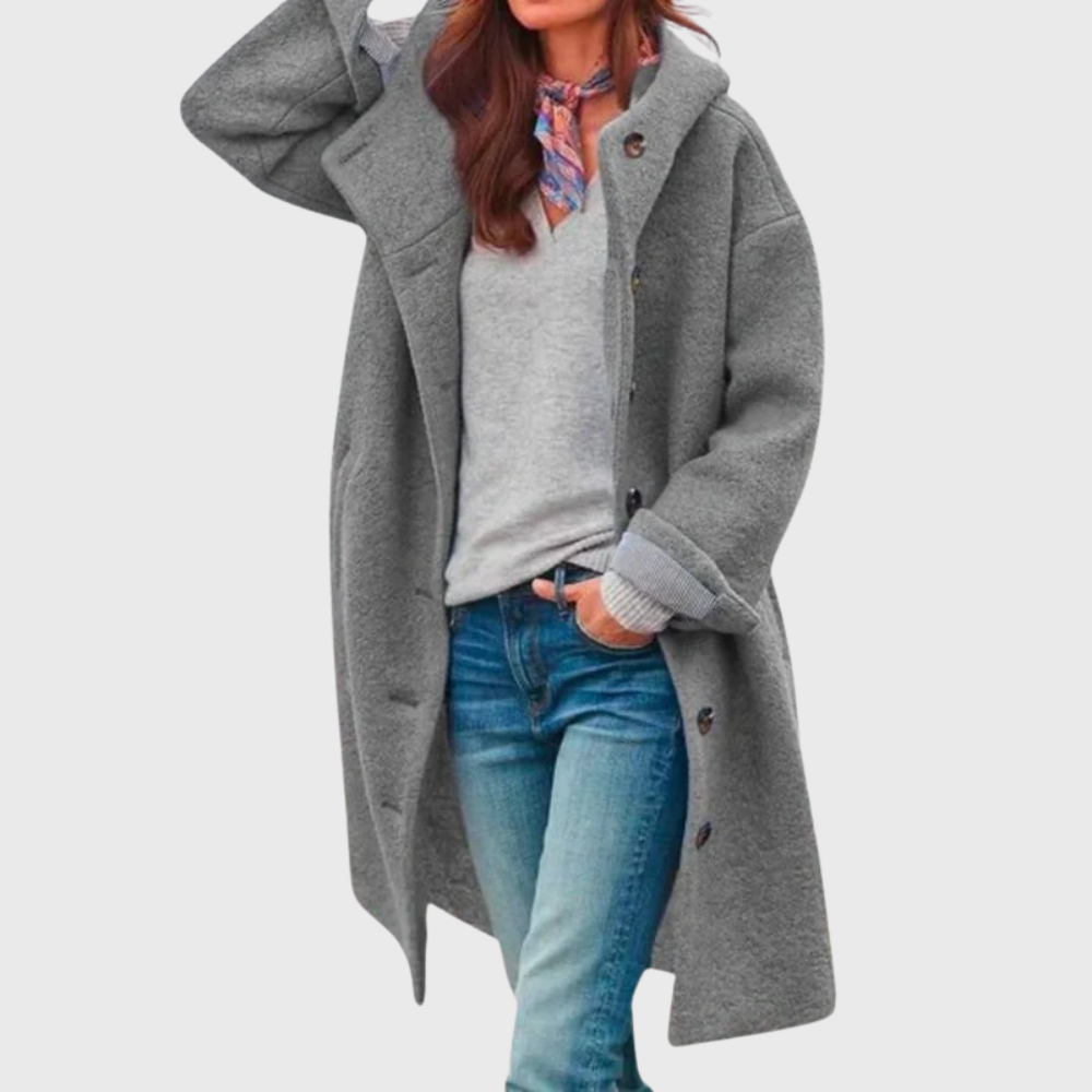 KROHN-E Damen Classic Coat Zeitloses Design Vielseitig