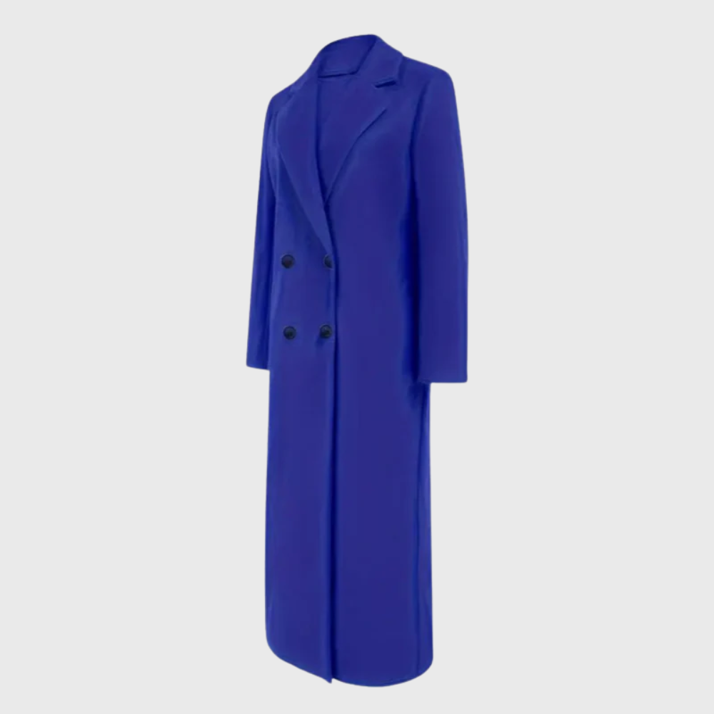 KROHN-E Damen Winter-Trenchcoat Longline Wärmeisoliert Elegant