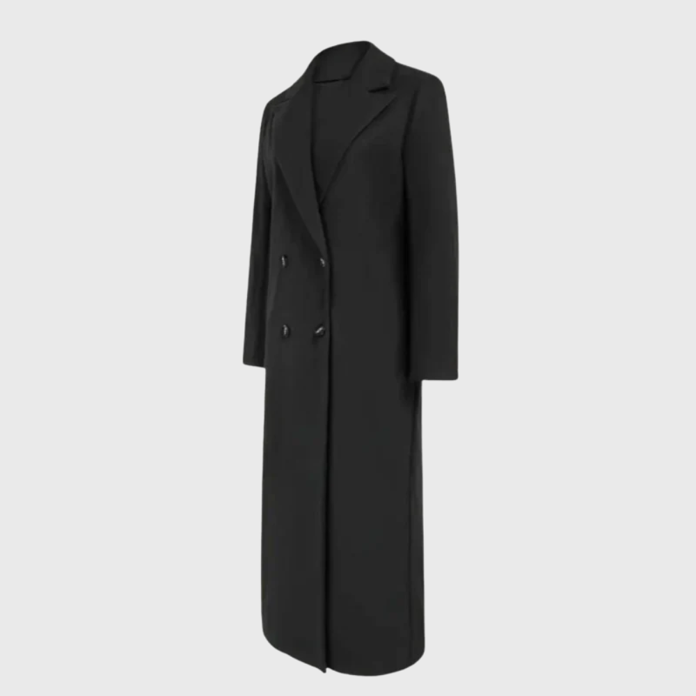 KROHN-E Damen Winter-Trenchcoat Longline Beige Elegant