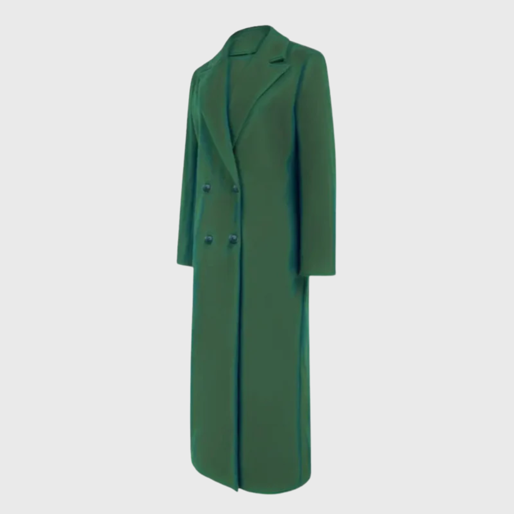 KROHN-E Damen Winter-Trenchcoat Longline Wärmeisoliert Elegant