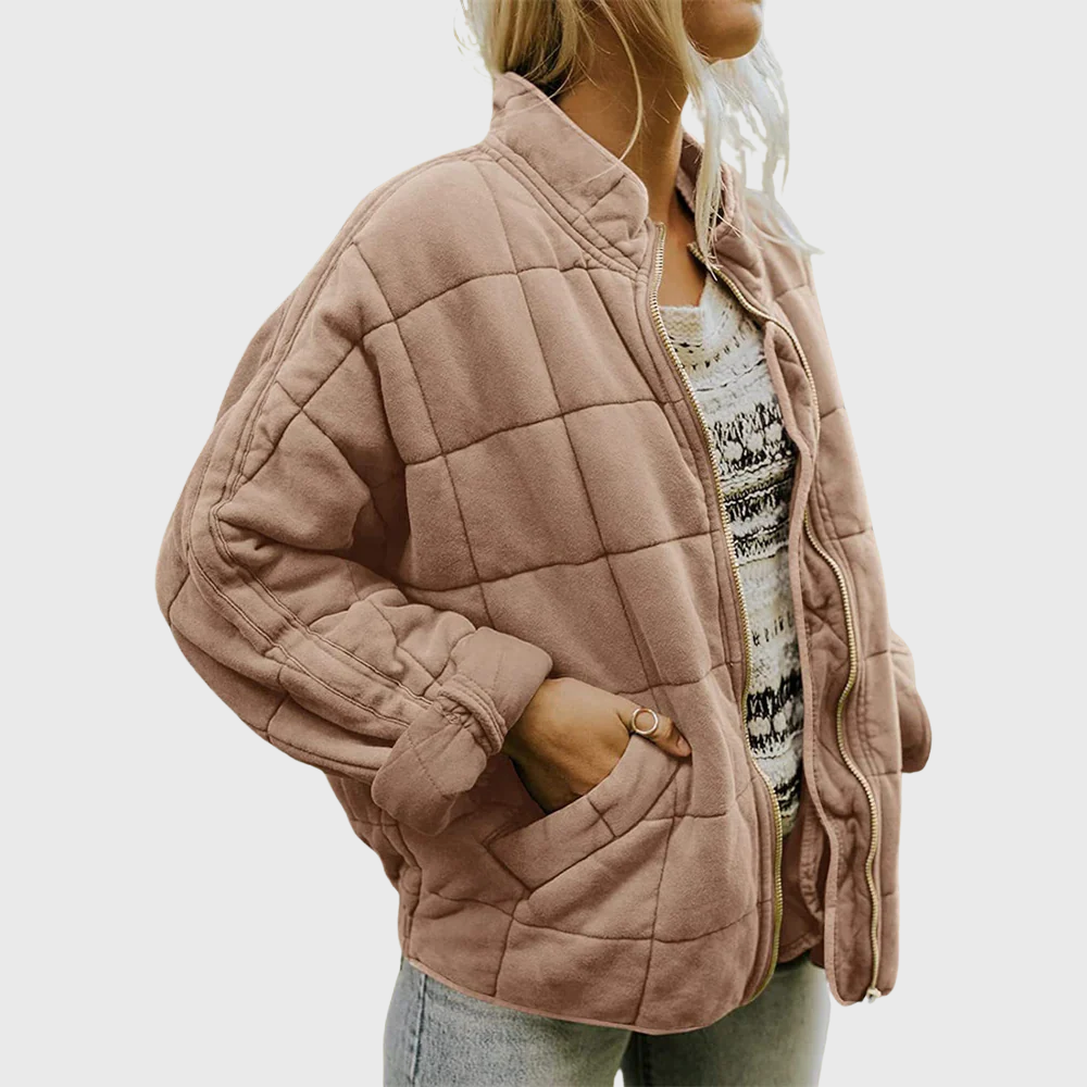 KROHN-E Damen Steppjacke Klassisch Oversized Vielseitig Casual