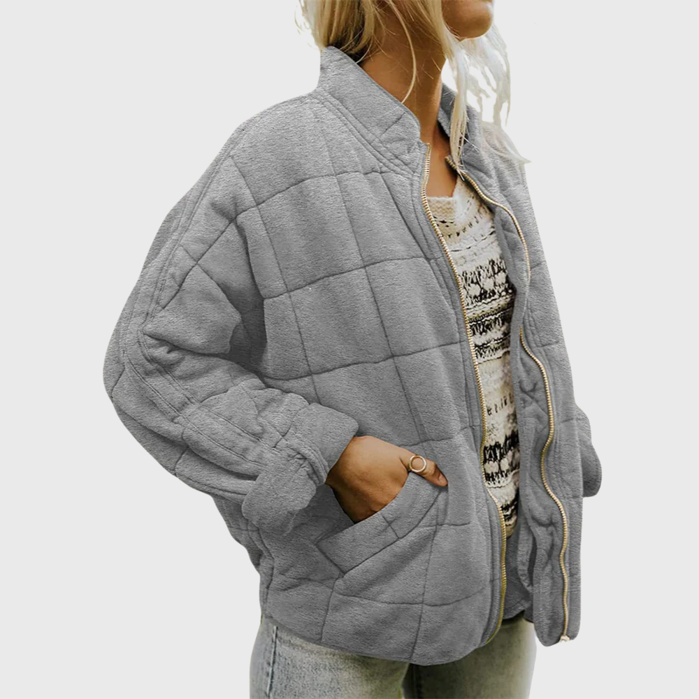 KROHN-E Damen Steppjacke Klassisch Oversized Vielseitig Casual