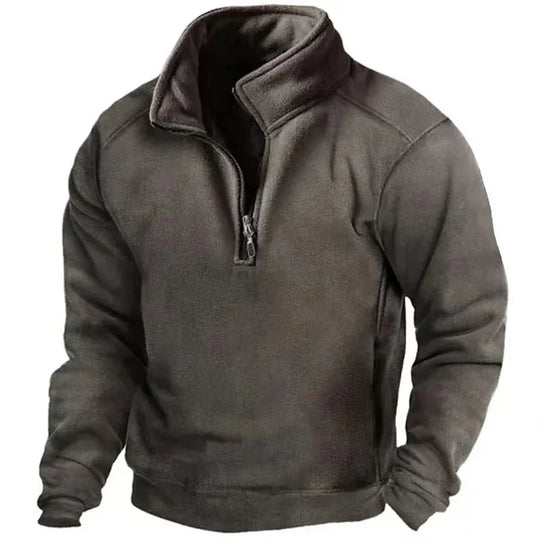 Herren-Pullover mit Windschutz und Reißverschluss