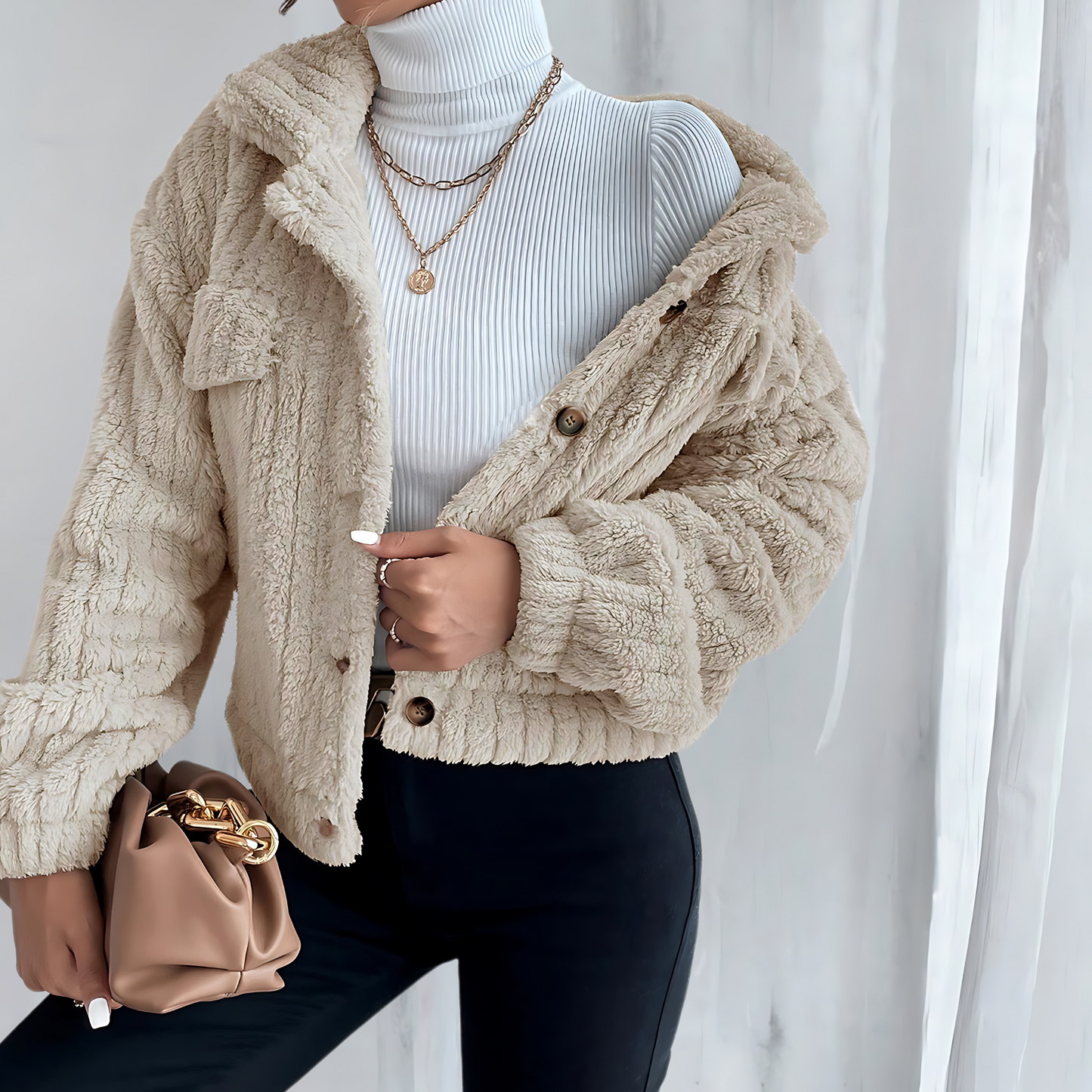 Krohn-e | Teddyjacke Weich und Gemütlich Perfekt für Wintertage