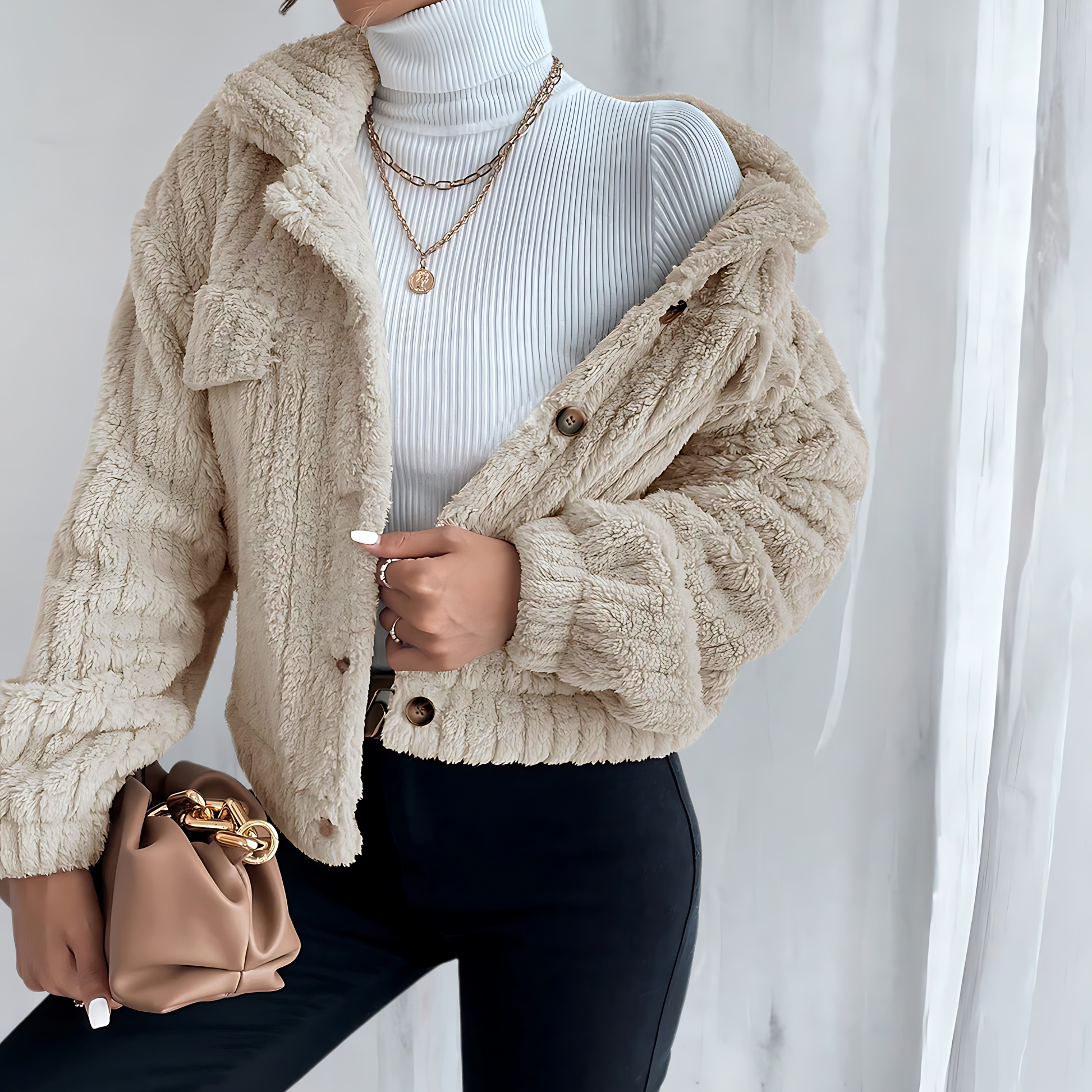Krohn-e | Teddyjacke Weich und Gemütlich Perfekt für Wintertage