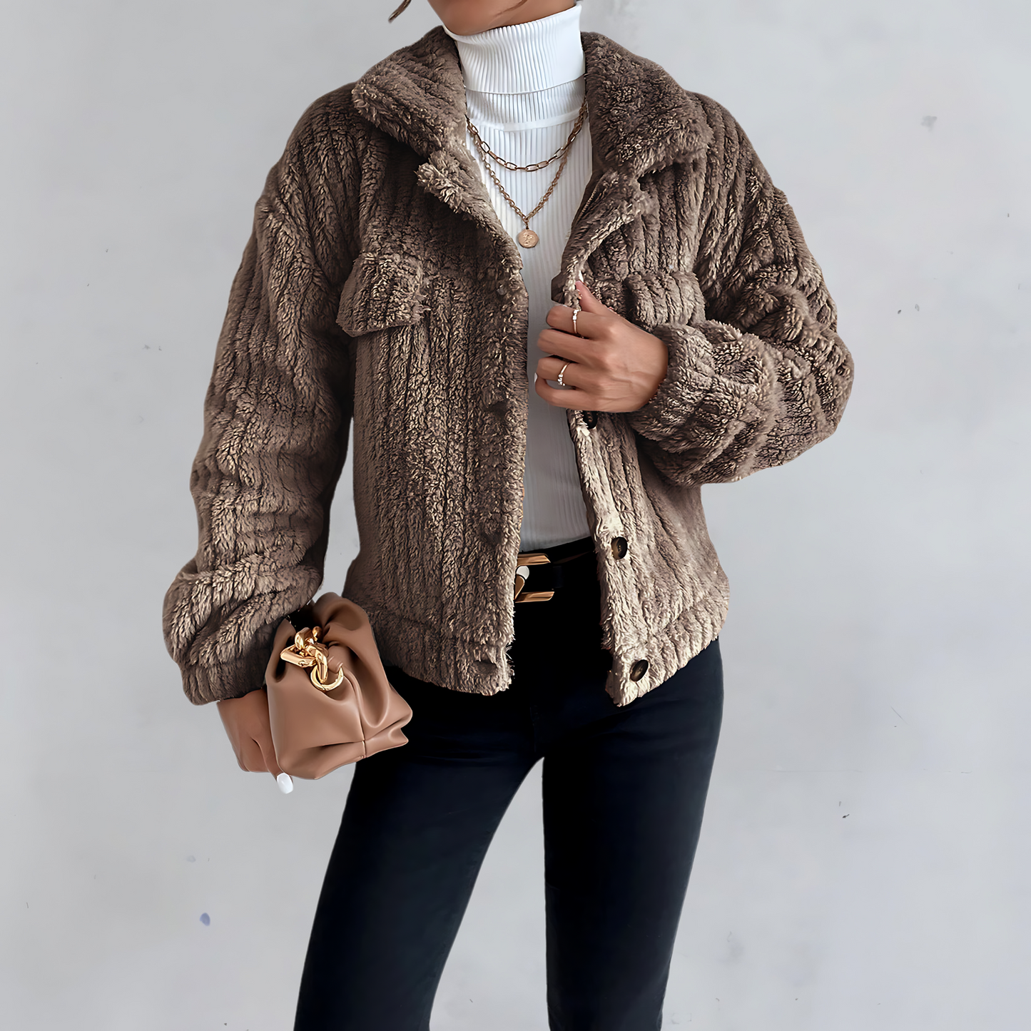 Krohn-e | Teddyjacke Weich und Gemütlich Perfekt für Wintertage