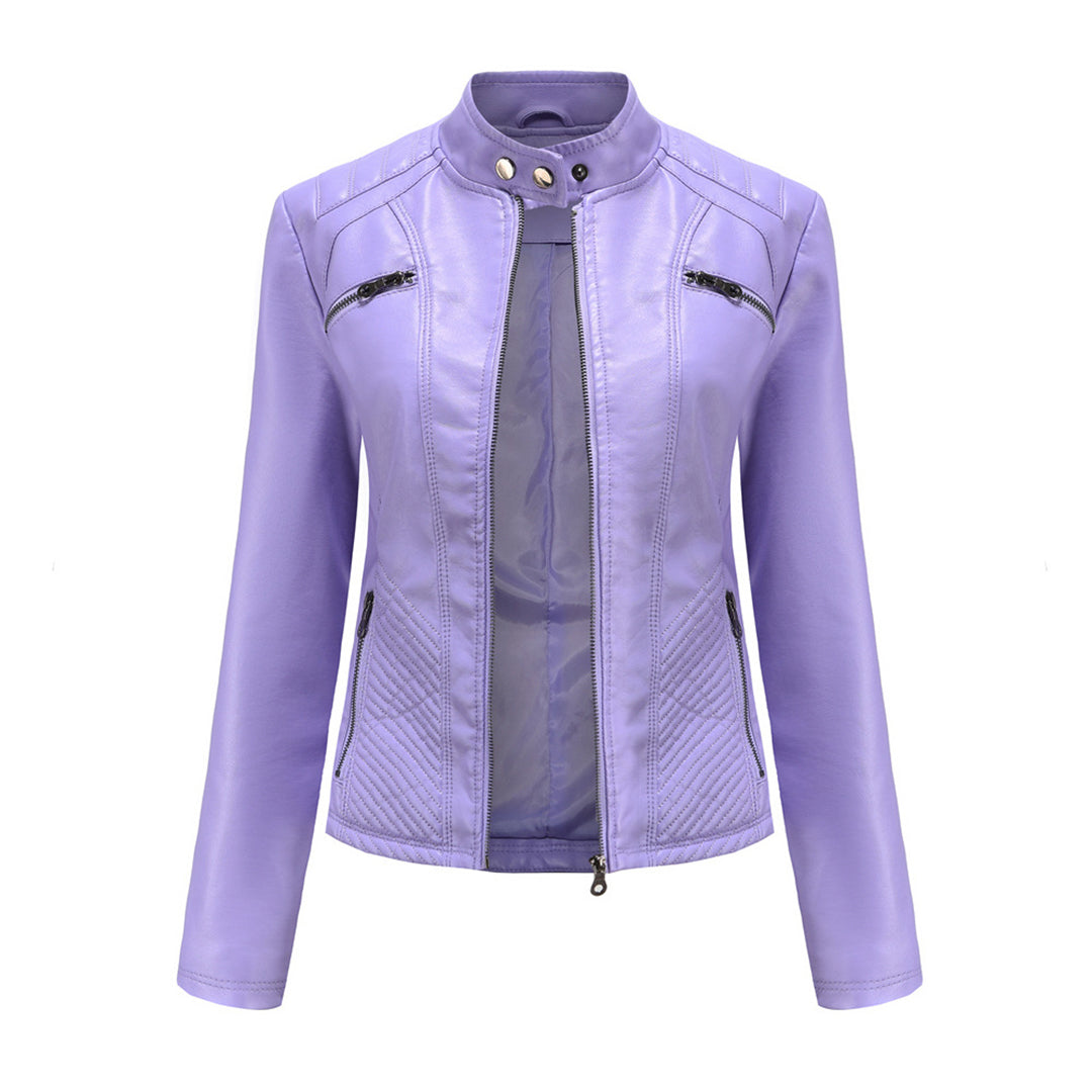 Krohn-e | Klassische Lederjacke Mit Reißverschlussdesign
