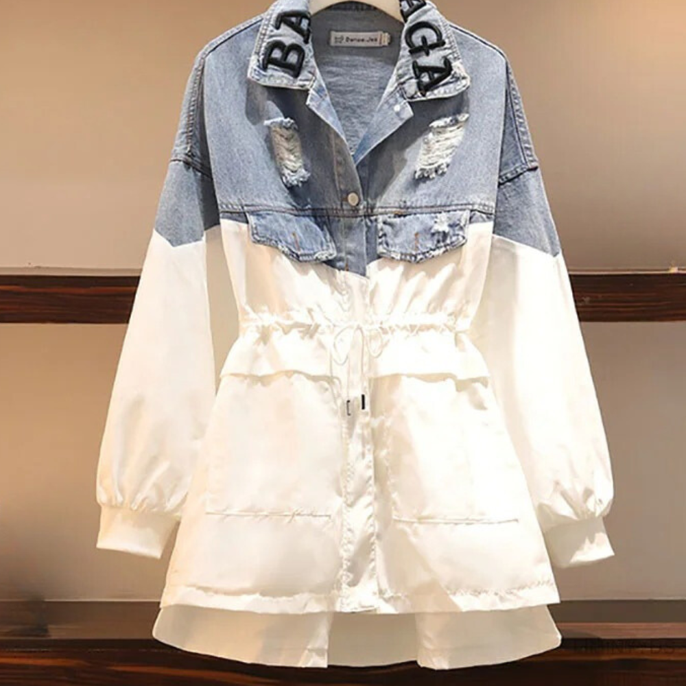 Krohn-e | Moderne Denimjacke mit Kordel für Damen Perfekt für den Herbst