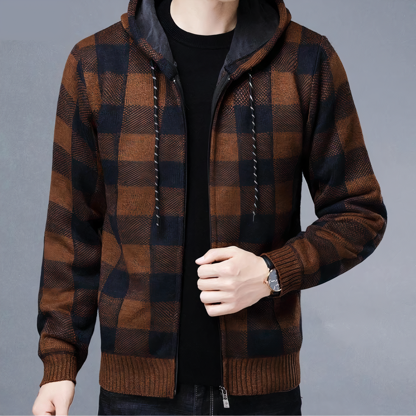 Kapuzenjacke mit Karomuster – Rafael