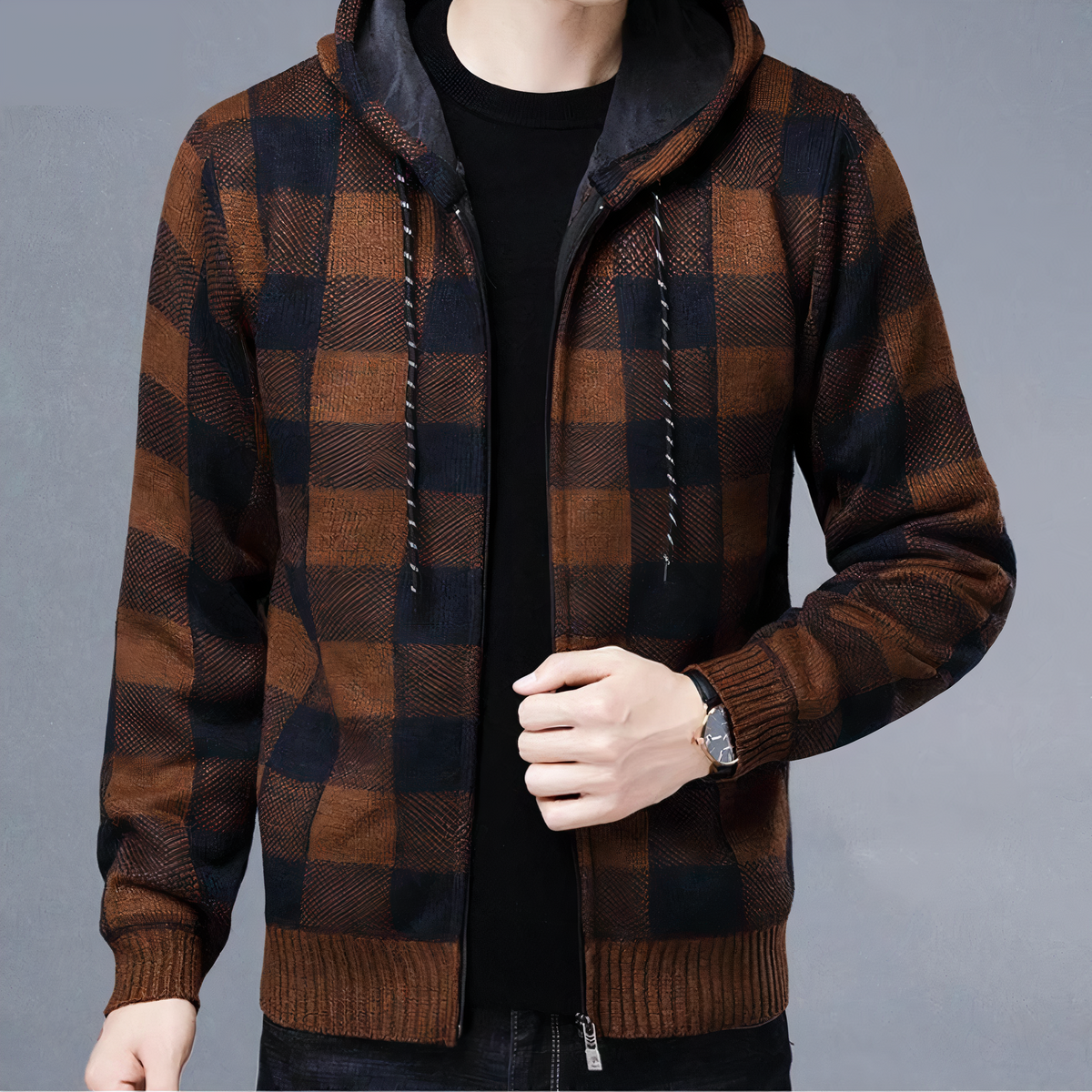 Kapuzenjacke mit Karomuster – Rafael