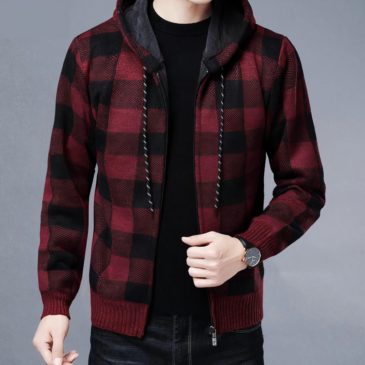 Kapuzenjacke mit Karomuster – Rafael