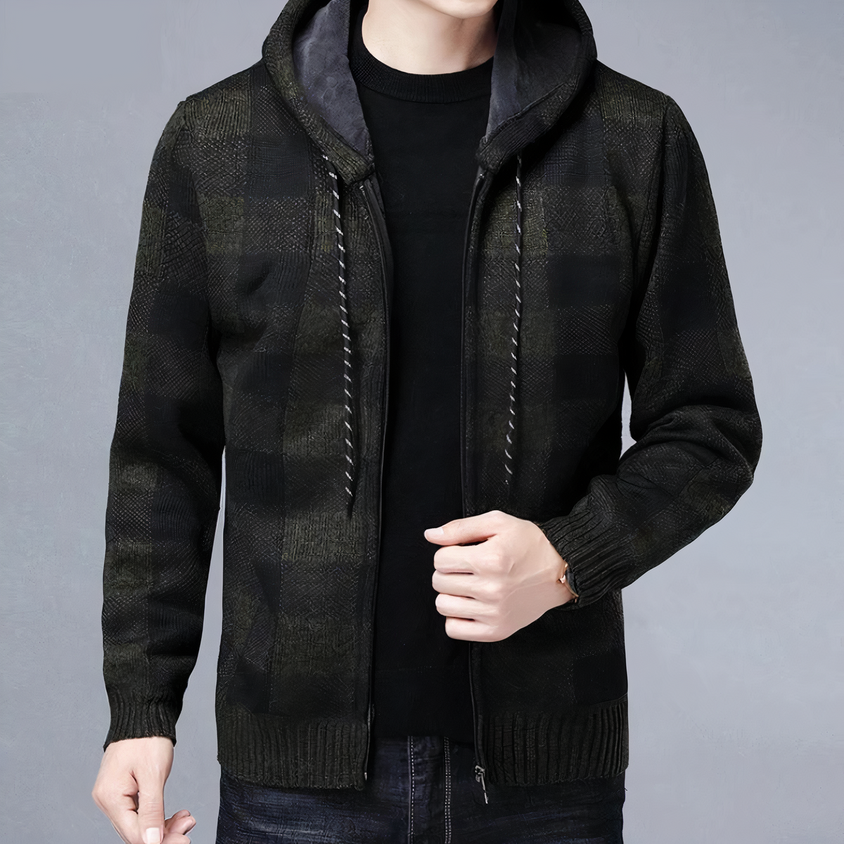 Kapuzenjacke mit Karomuster – Rafael