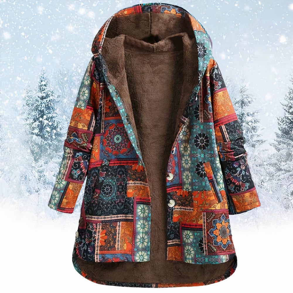 Kapuzenjacke mit Blumenmuster - Rieka