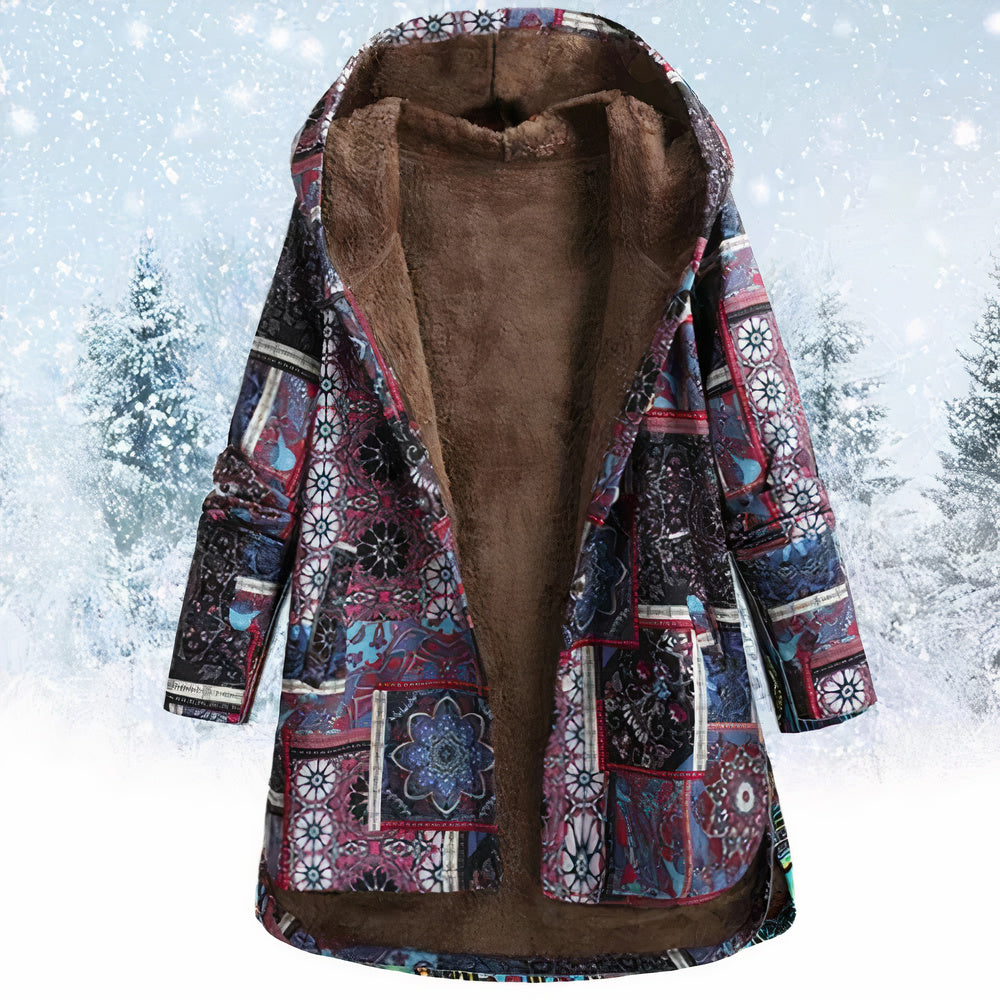 Kapuzenjacke mit Blumenmuster - Rieka