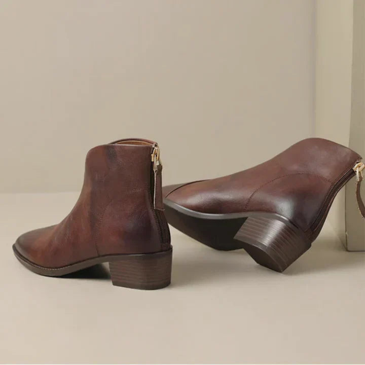 Krohn-e | Damenstiefelette Aus Leder mit Blockabsatz