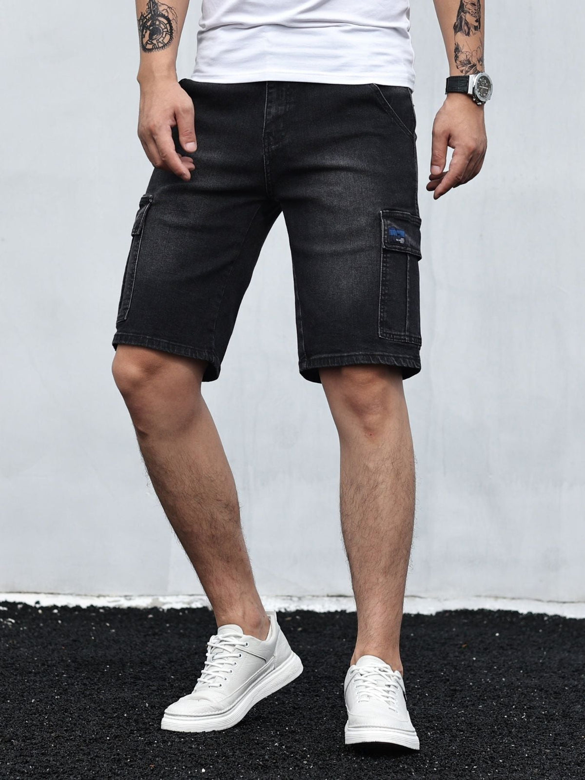 Roley Herren Cargo-Denim Shorts