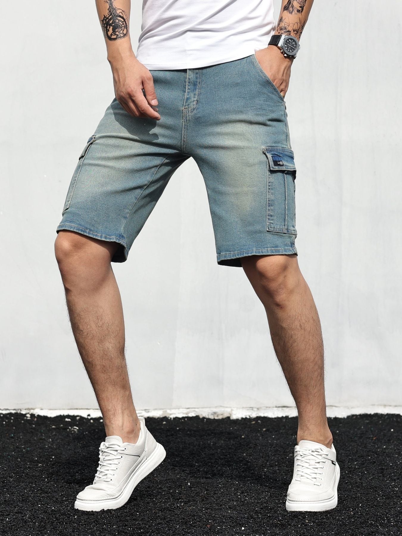 Roley Herren Cargo-Denim Shorts
