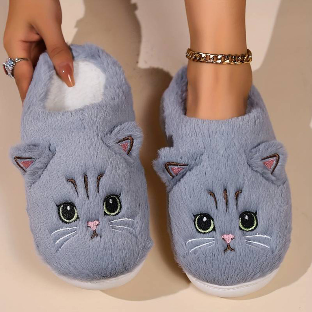 Krohn-e | Weiche Damen Katzen Hausschuhe