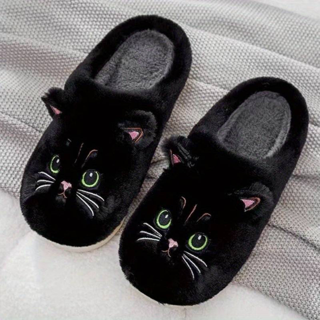 Krohn-e | Weiche Damen Katzen Hausschuhe