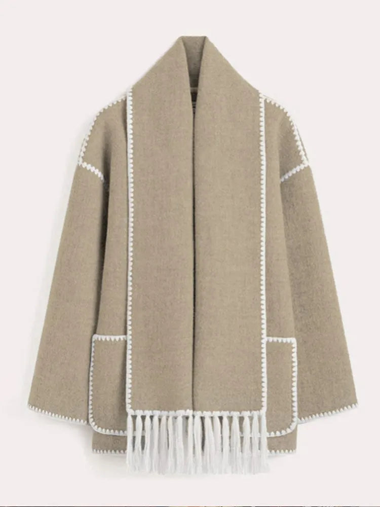 Elegantes, warmes Schal-Mantel-Set - Roose