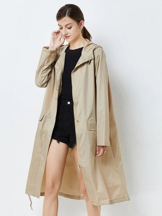 Modischer Damen-Windbreaker & Regenmantel in Rosalen