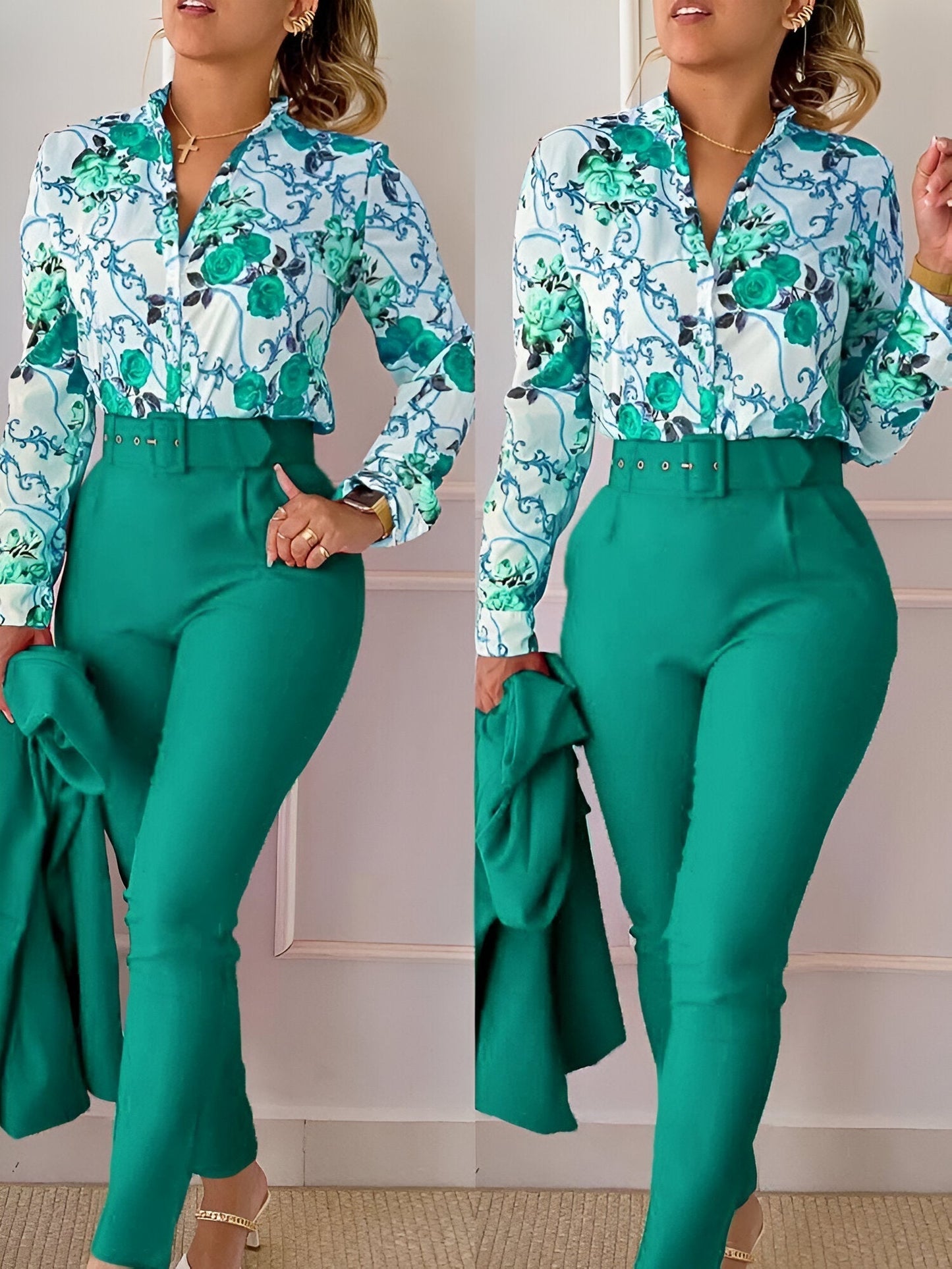 Fudus Oberteil und Hose: V-Ausschnitt und hochtailliert