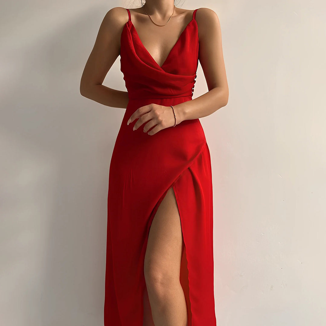 Stilvolles V-Ausschnitt-Kleid - Ilana