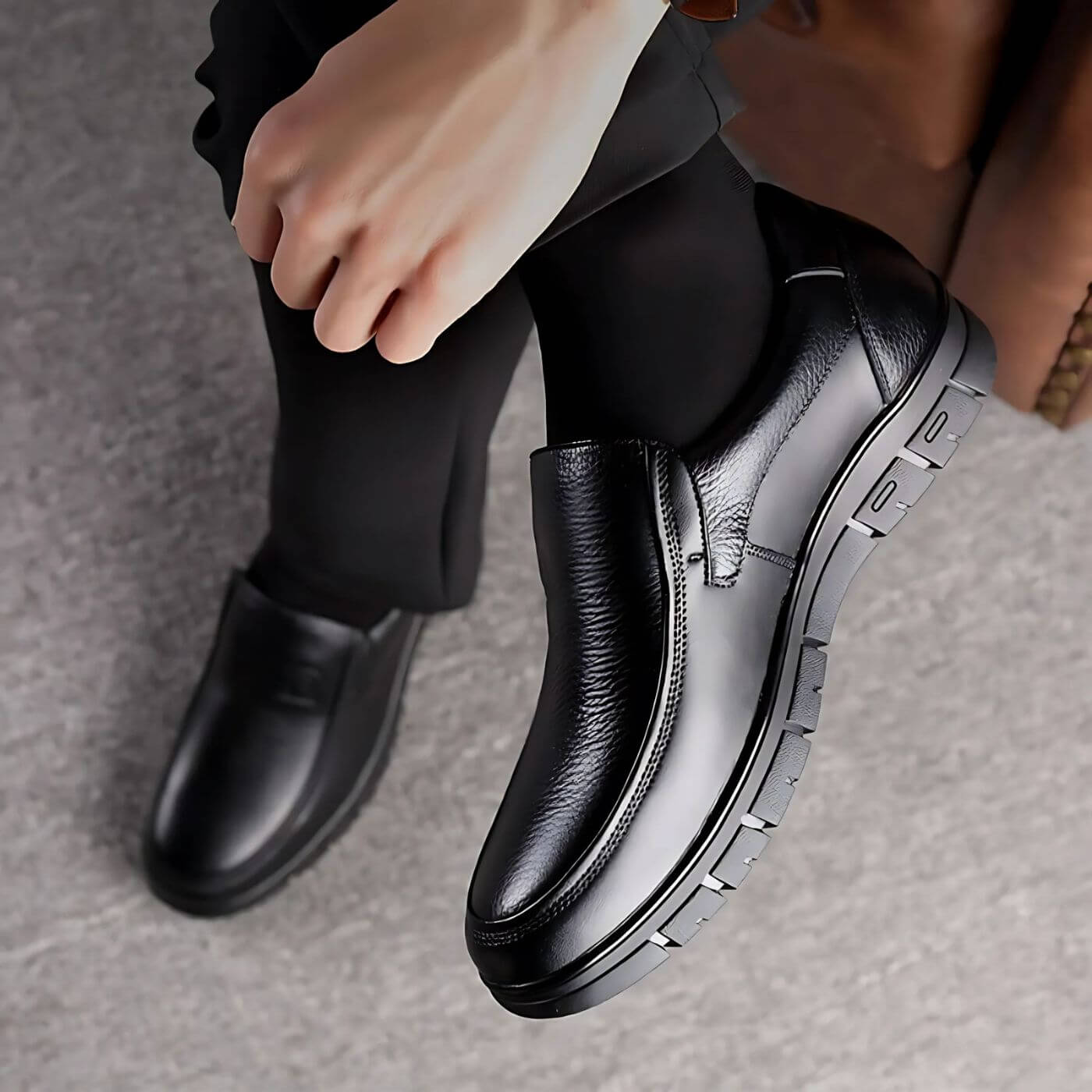 KROHN-E Damen Slip-On Schuhe ergonomisch rutschfest Schwarz