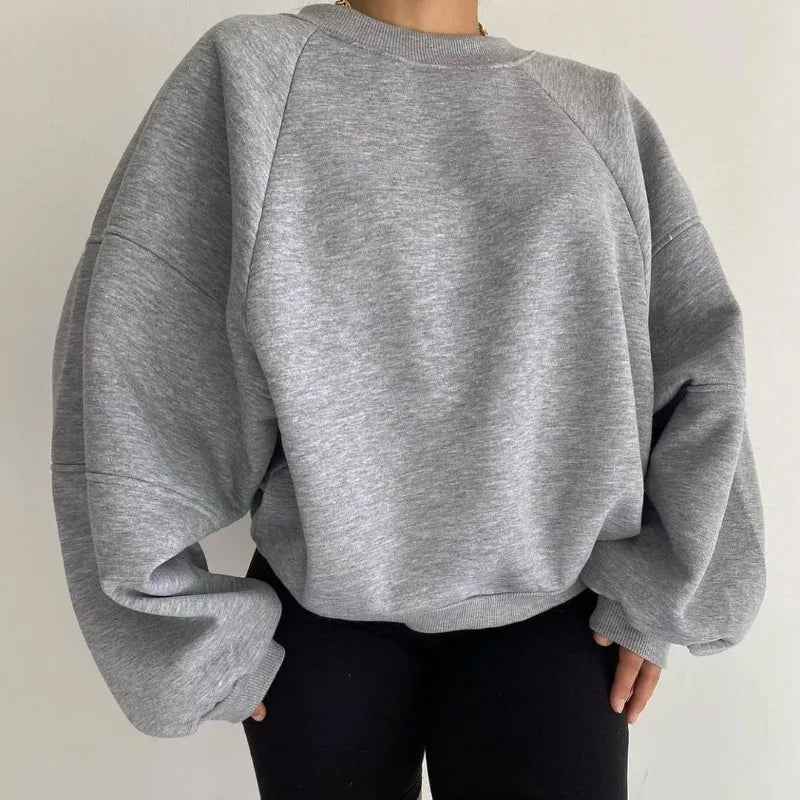Krohn-e | Lockerer Rundhals Langärmeliger Pullover