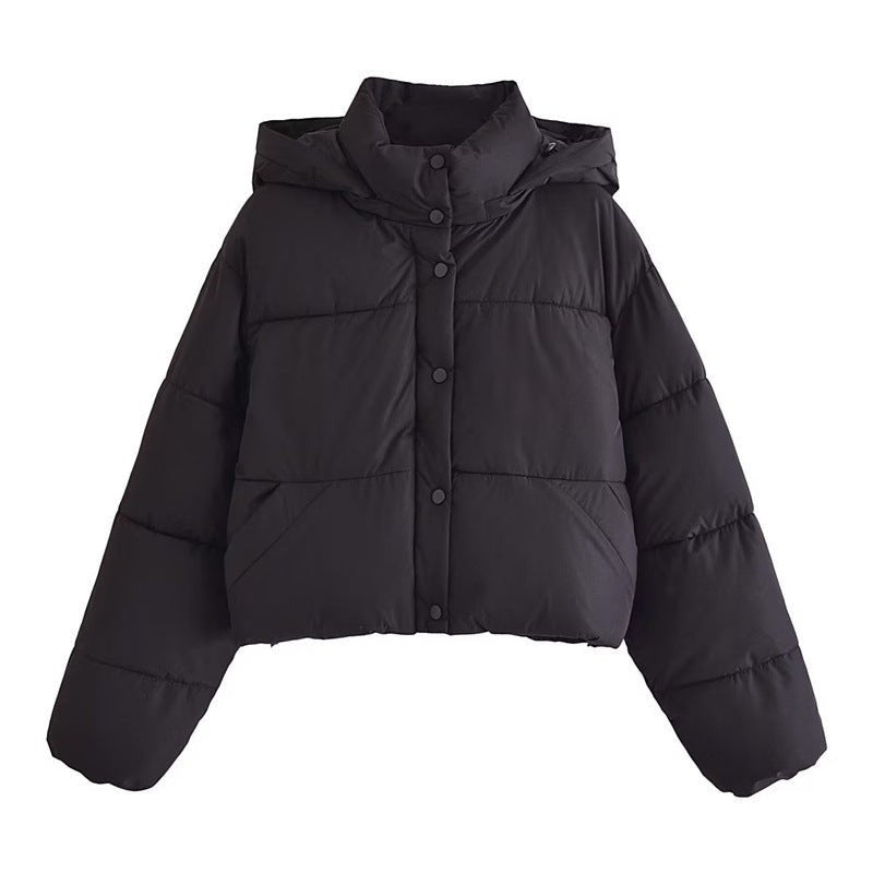 Krohn-e | Damen Moderne Gekürzte Kapuzen Pufferjacke für Kaltes Wetter