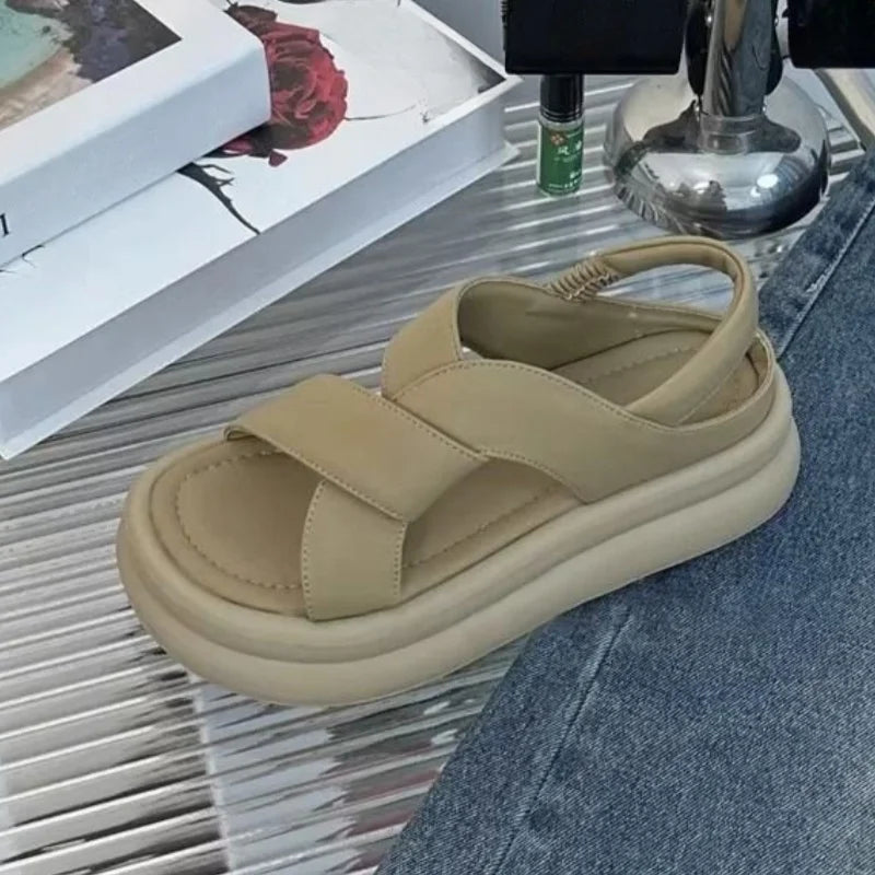 KROHN-E Damen Orthopädische Keilsandalen Fußgewölbestütze Komfort