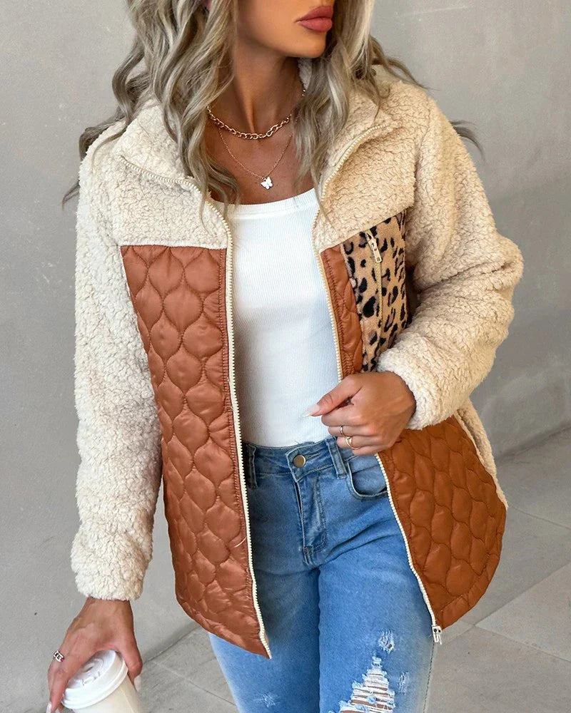 Krohn-e | Damen Wende-Fleecejacke mit Subtilen Tiermotiven