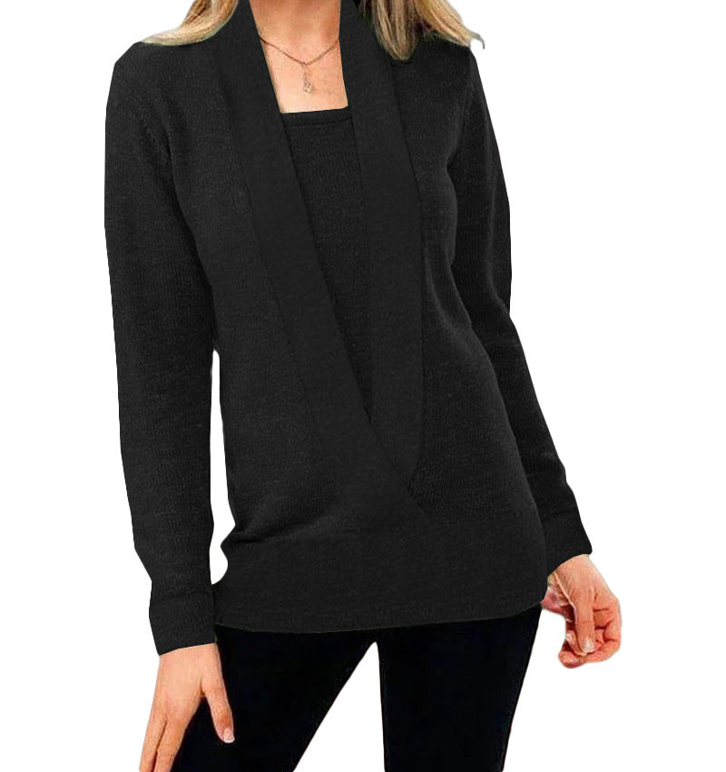 Krohn-e | Eleganter Strickpullover mit tiefem Ausschnitt
