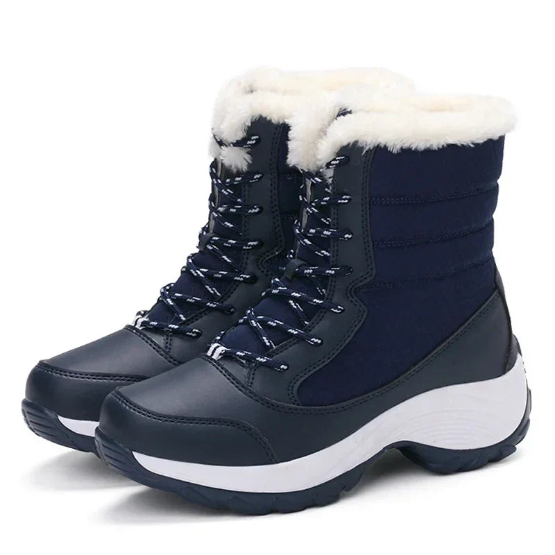 Krohn-e | Plattform Outdoor Schnee Stiefel mit Fleece Warmen Knöchel Keil