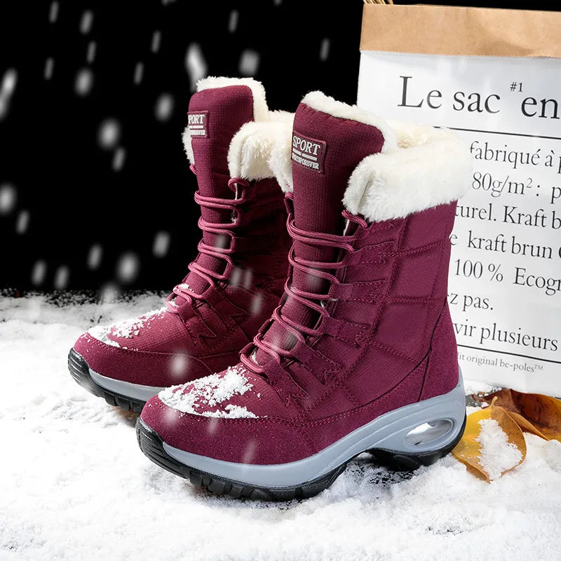 Krohn-e | Winter Stiefel Bis Zur Wade Wasserdicht Schneestiefel