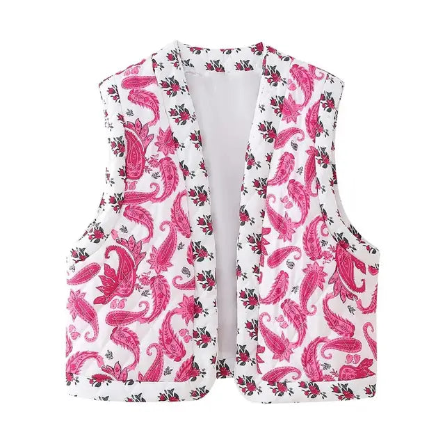Gisela® Paisley Print Quilted Vest