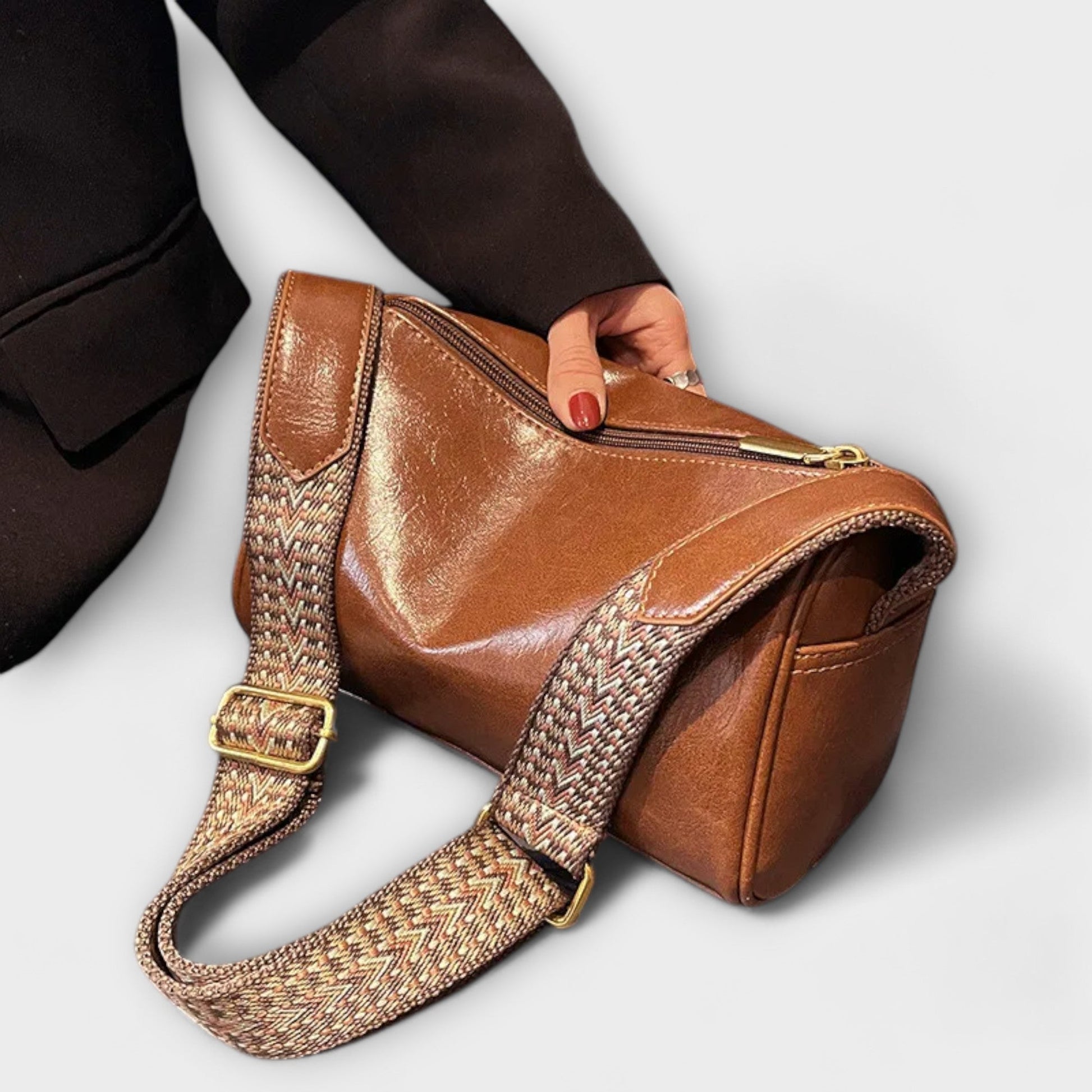 KROHN-E Damen Schultertasche Modern Verstellbarer Riemen