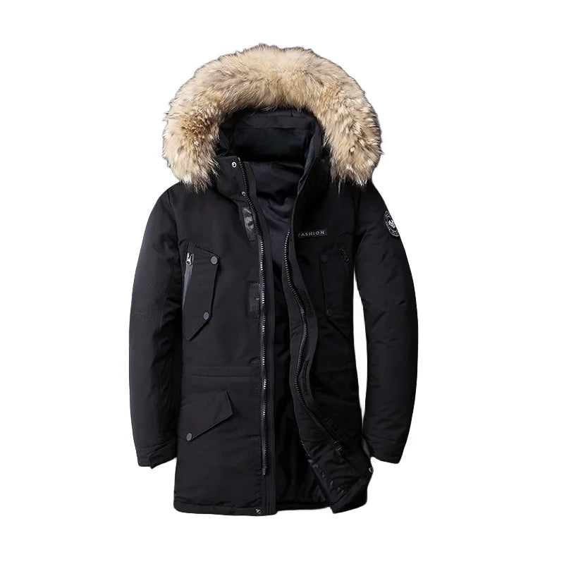 Krohn-e | Mittellanger Wintermantel mit Kapuze