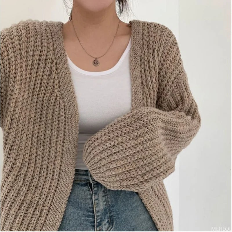 Krohn-e | Übergröße Strickjacke aus grobem Strick