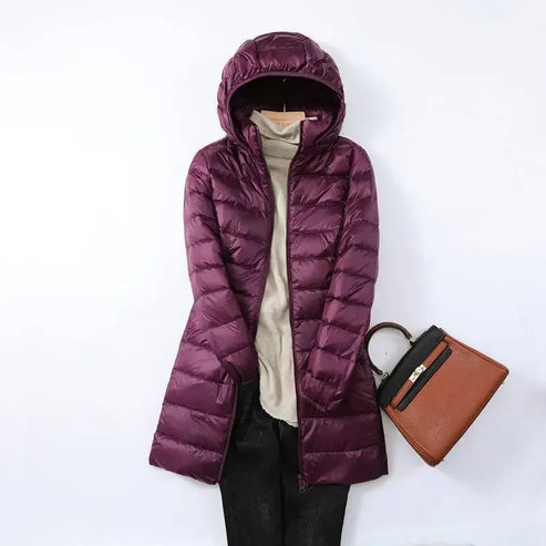 Krohn-e | Leichtgewicht Pufferjacke Langärmlige Gesteppte Jacke mit Abnehmbarem Kapuze