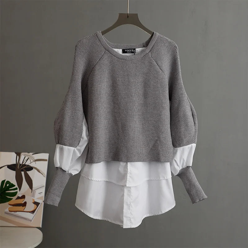Krohn-e | Weinlese Rundhals Gestrickter Frauenpulli