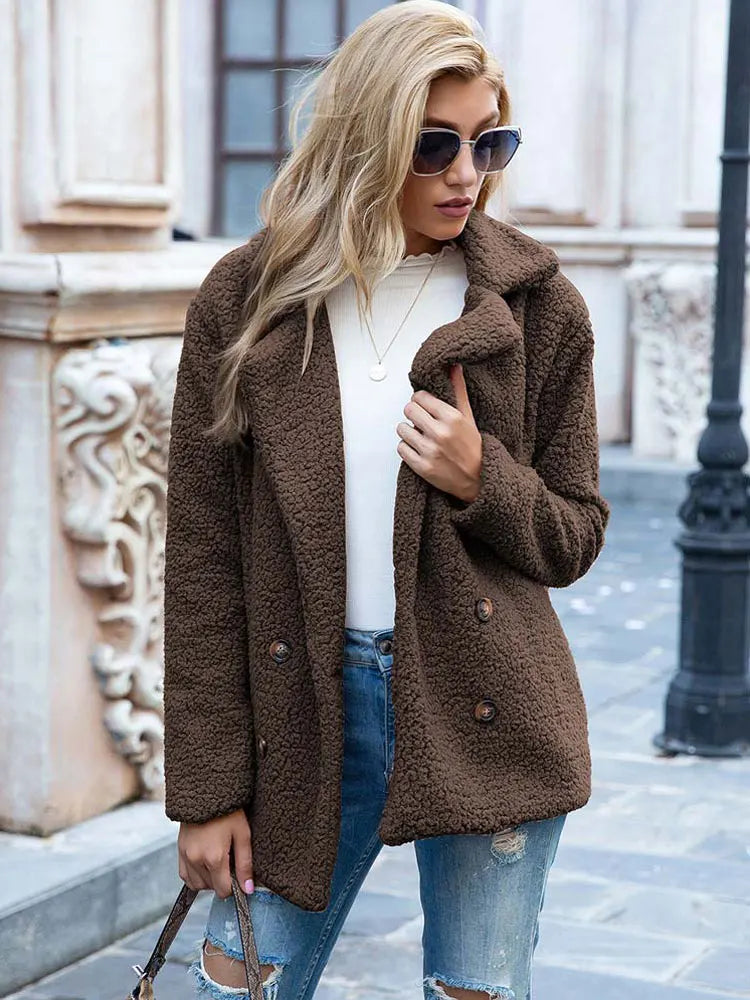 Krohn-e | Warmer Teddy-Mantel Damen