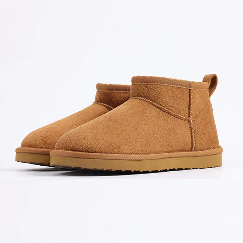 KROHN-E Damen Winterstiefel Flauschig Gefüttert Braun